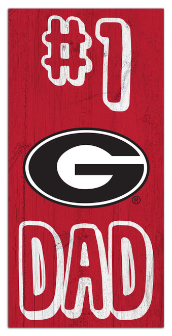 Georgia Bulldogs 6" x 12" #1 Dad Sign