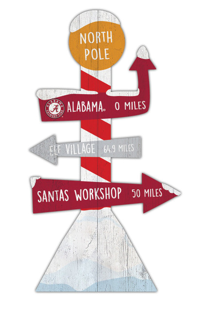 Alabama Crimson Tide North Pole Yard Stake