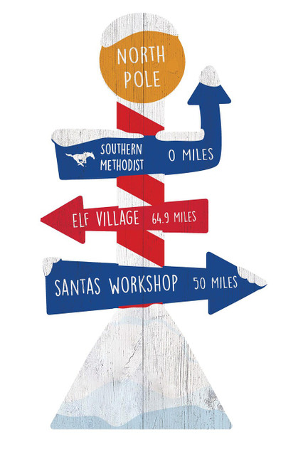 Southern Methodist Mustangs North Pole Yard Stake