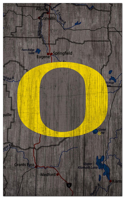 Oregon Ducks 11" x 19" City Map Sign