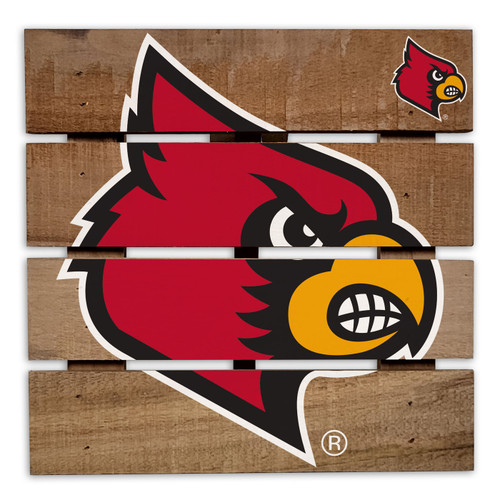 Louisville Cardinals Wooden Hotplate