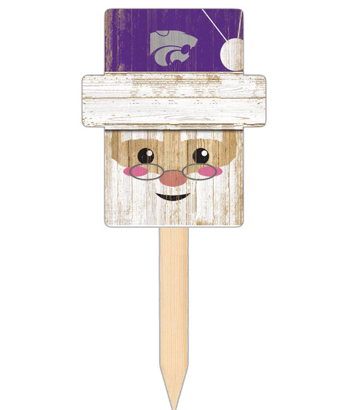 Kansas State Wildcats Santa Head Yard Stake