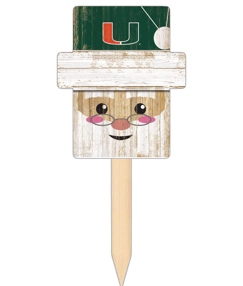 Miami Hurricanes Santa Head Yard Stake