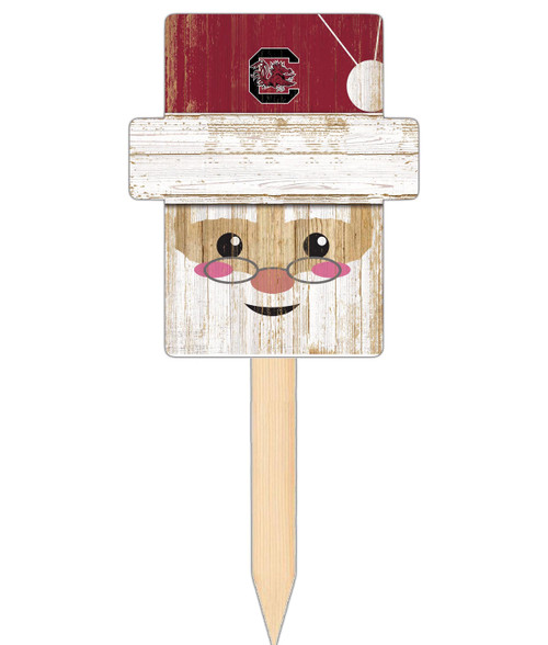 South Carolina Gamecocks Santa Head Yard Stake