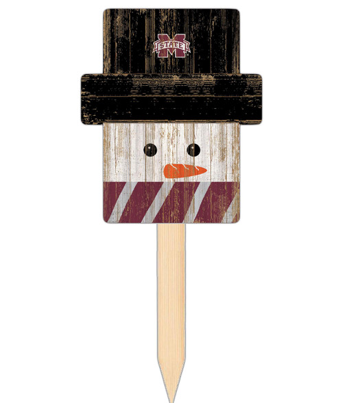 Mississippi State Bulldogs Snowman Yard Stake