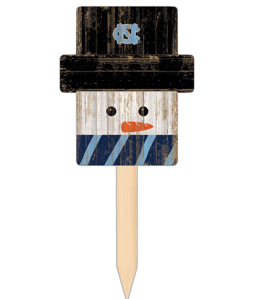North Carolina Tar Heels Snowman Yard Stake