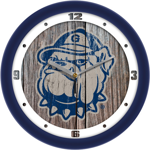 Georgetown Hoyas Weathered Wood Wall Clock