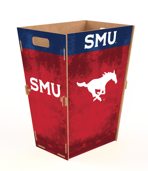 Southern Methodist Mustangs Team Color Trash Bin