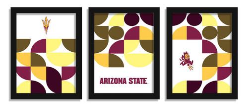 Arizona State Sun Devils Minimalist Color Pop 3-Piece Framed Print