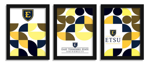 East Tennessee State Buccaneers Minimalist Color Pop 3-Piece Framed Print