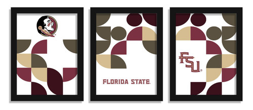 Florida State Seminoles Minimalist Color Pop 3-Piece Framed Print