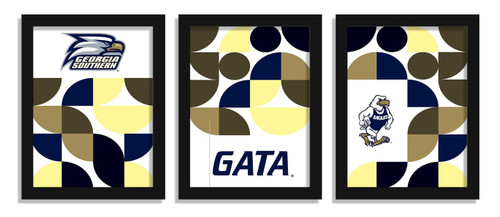 Georgia Southern Eagles Minimalist Color Pop 3-Piece Framed Print