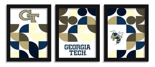 Georgia Tech Yellow Jackets Minimalist Color Pop 3-Piece Framed Print