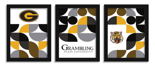 Grambling State Tigers Minimalist Color Pop 3-Piece Framed Print