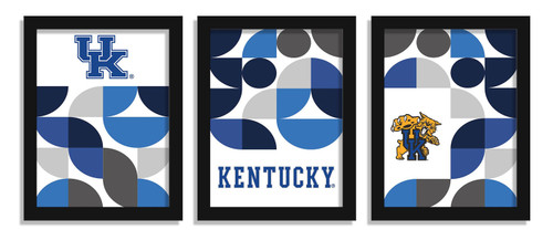 Kentucky Wildcats Minimalist Color Pop 3-Piece Framed Print