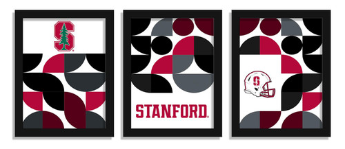 Stanford Cardinal Minimalist Color Pop 3-Piece Framed Print