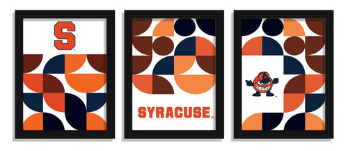 Syracuse Orange Minimalist Color Pop 3-Piece Framed Print