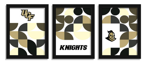 Central Florida Knights Minimalist Color Pop 3-Piece Framed Print