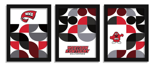 Western Kentucky Hilltoppers Minimalist Color Pop 3-Piece Framed Print