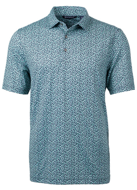 Cutter & Buck Pike Magnolia Print Stretch Men's Custom Polo