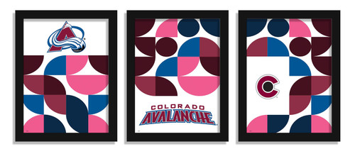 Colorado Avalanche Minimalist Color Pop 3-Piece Framed Print