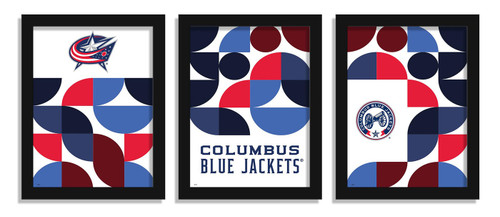 Columbus Blue Jackets Minimalist Color Pop 3-Piece Framed Print