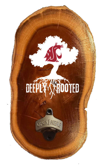 Washington State Cougars Deeply Rooted Wood Slab Bottle Opener