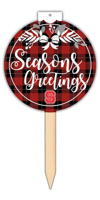 North Carolina State Wolfpack Seasons Greetings with Stake