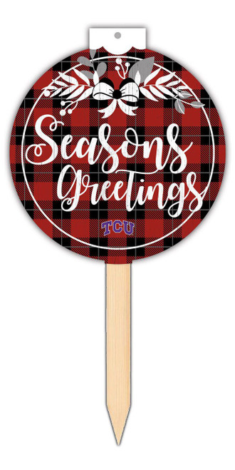 Texas Christian Horned Frogs Seasons Greetings with Stake