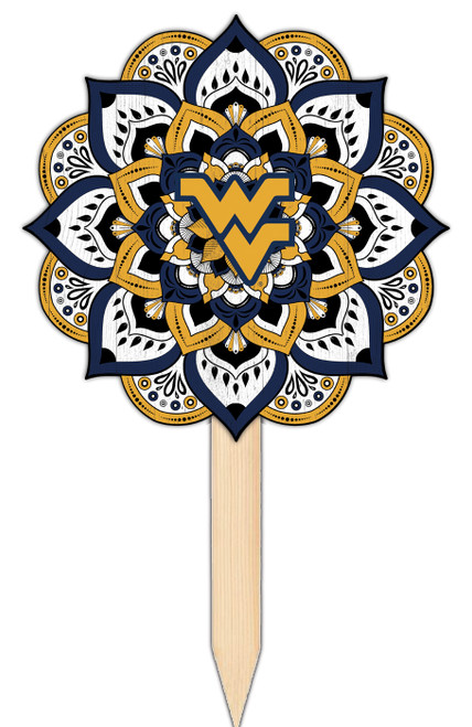 West Virginia Mountaineers Mandala Yard Stake