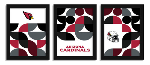 Arizona Cardinals Minimalist Color Pop 3-Piece Framed Print