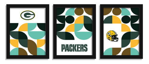 Green Bay Packers Minimalist Color Pop 3-Piece Framed Print