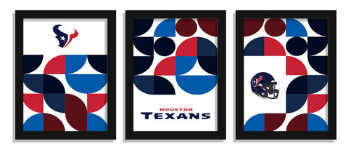 Houston Texans Minimalist Color Pop 3-Piece Framed Print