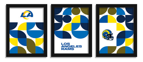 Los Angeles Rams Minimalist Color Pop 3-Piece Framed Print