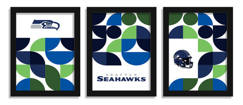 Seattle Seahawks Minimalist Color Pop 3-Piece Framed Print
