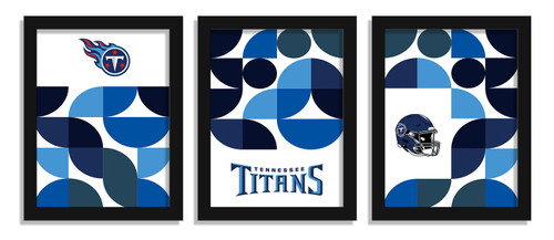 Tennessee Titans Minimalist Color Pop 3-Piece Framed Print