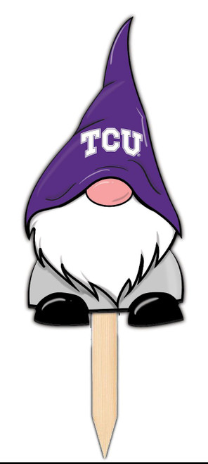 Texas Christian Horned Frogs Gnome Yard Stake