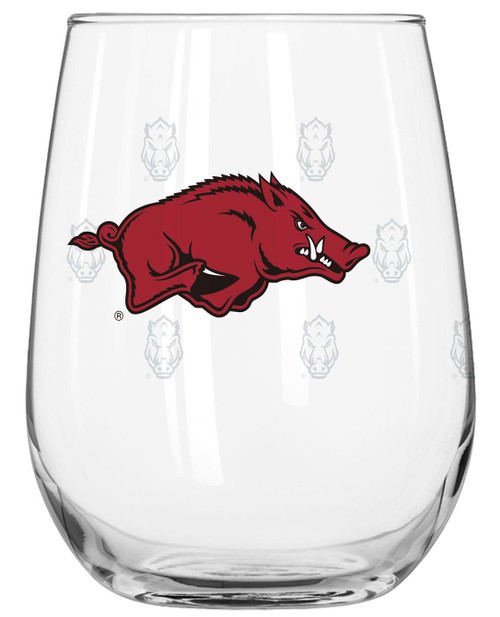 Arkansas Razorbacks 16 oz. Satin Etch Curved Beverage Glass