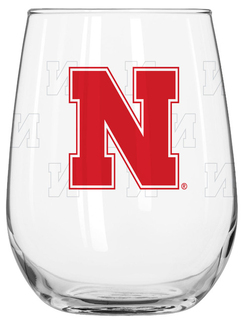 Nebraska Cornhuskers 16 oz. Satin Etch Curved Beverage Glass