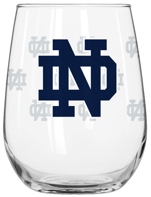 Notre Dame Fighting Irish 16 oz. Satin Etch Curved Beverage Glass
