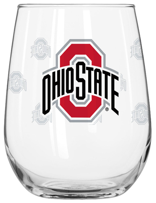 Ohio State Buckeyes 16 oz. Satin Etch Curved Beverage Glass