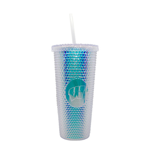 Wisconsin Badgers 24 oz. Iridescent Studded Tumbler