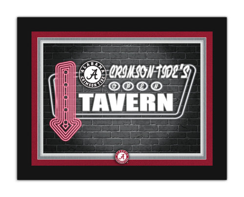 Alabama Crimson Tide Neon Tavern 12" x 16" Framed Wall Art