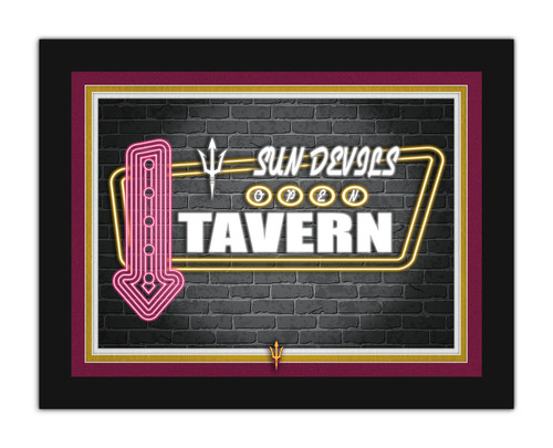 Arizona State Sun Devils Neon Tavern 12" x 16" Framed Wall Art