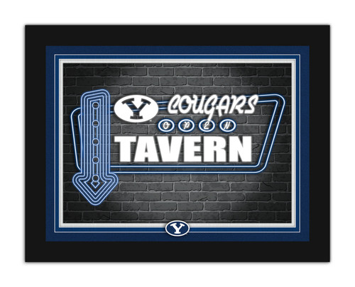 BYU Cougars Neon Tavern 12" x 16" Framed Wall Art