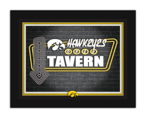Iowa Hawkeyes Neon Tavern 12" x 16" Framed Wall Art