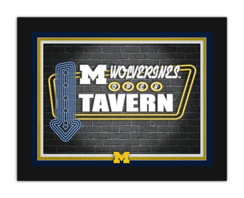 Michigan Wolverines Neon Tavern 12" x 16" Framed Wall Art