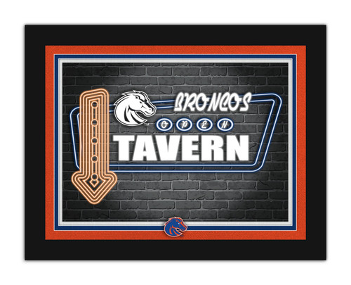 Boise State Broncos Neon Tavern 12" x 16" Framed Wall Art