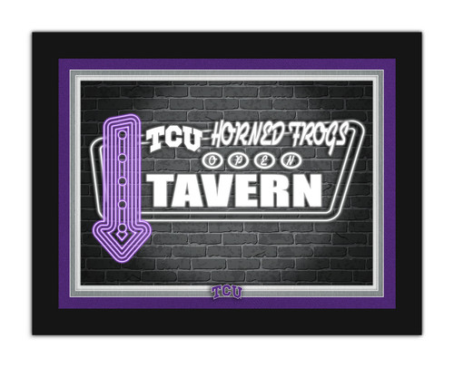 Texas Christian Horned Frogs Neon Tavern 12" x 16" Framed Wall Art