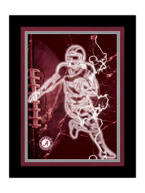 Alabama Crimson Tide Neon Player Framed 12" x 16" Sign